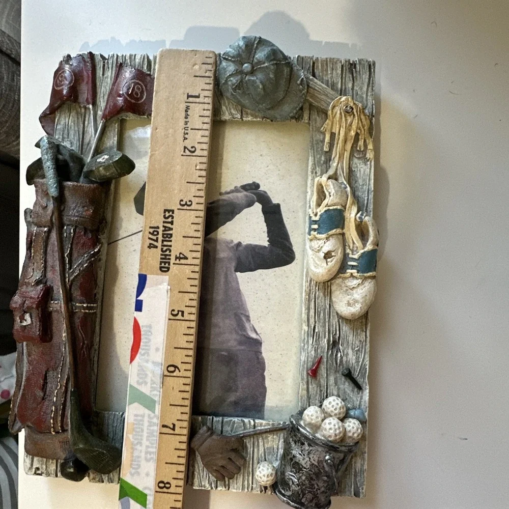 Golf Picture Frame 3D Resin 4x6 Photo Frame Golf Bag Clubs Shoes Tees Decor